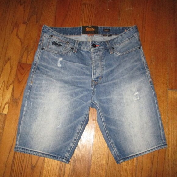 SUPERDRY Jean Shorts Men Sz 32 - Picture 1 of 8